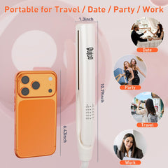 QUICO dual-voltage travel flat iron ideal for worldwide styling.