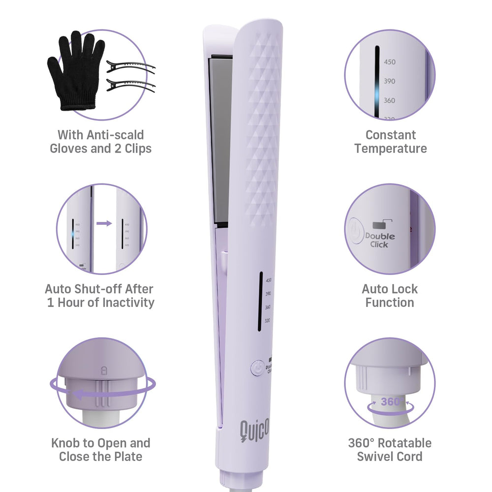 QUICO hair straightener auto-off indicator reassures safety during styling