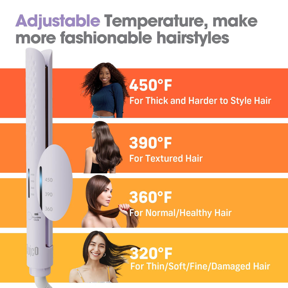 QUICO hair straightener temperature settings show versatile styling options