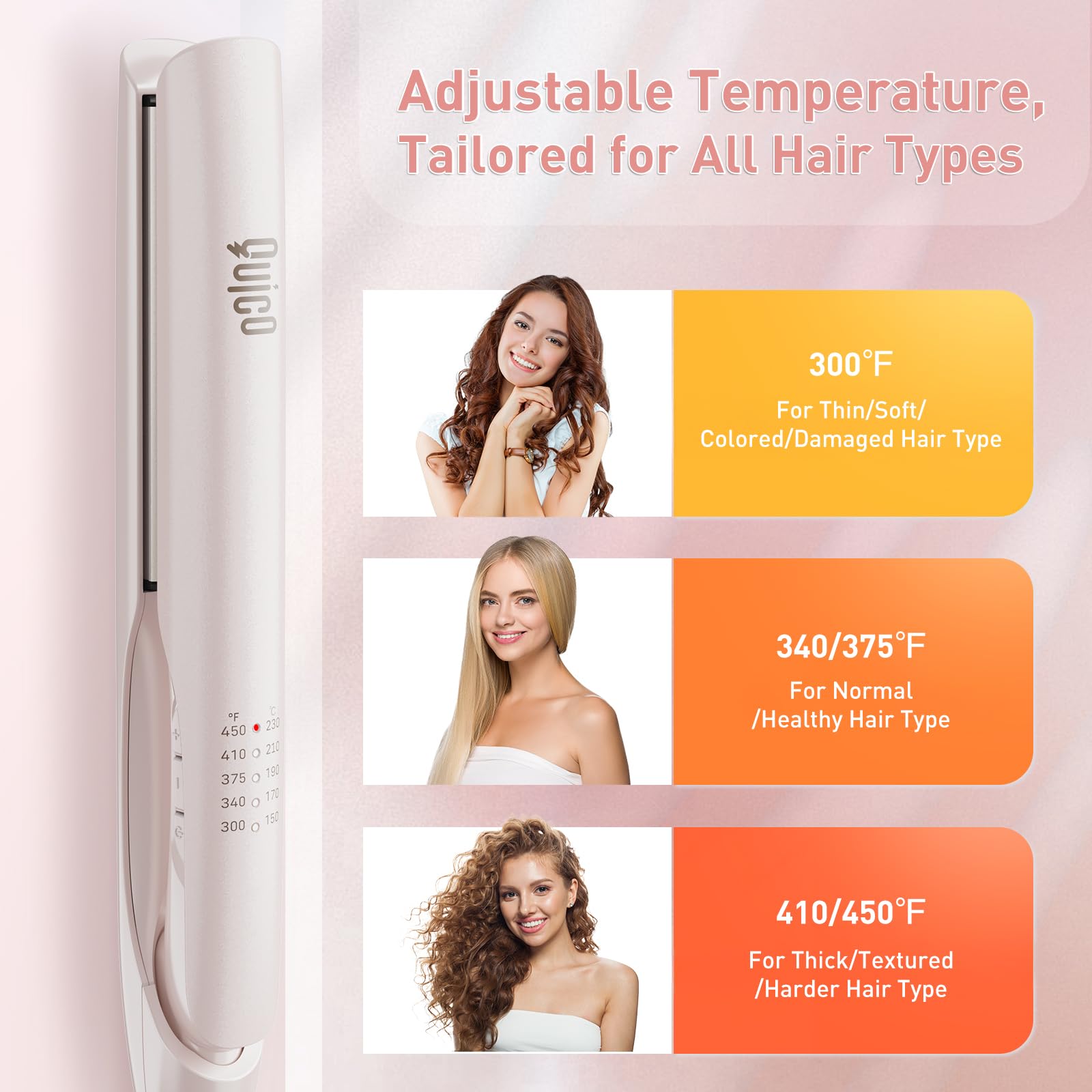 QUICO Upgrade Hair Straightener auto shut-off indicator and safety feature