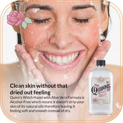 Quinn's hamamelis sin alcohol Rosa, aplicación tonificante para piel normal