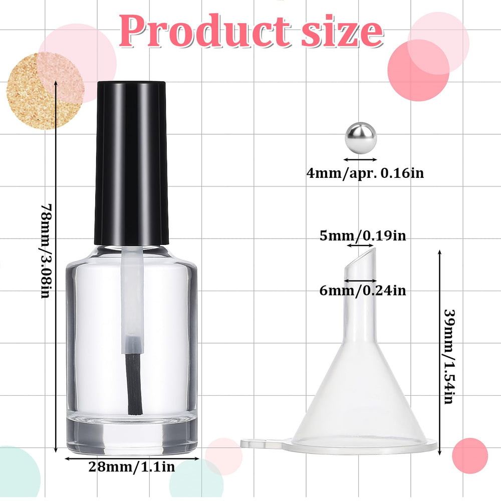 Qulkws clear glass nail bottle shows color clearly during mixing and testing.