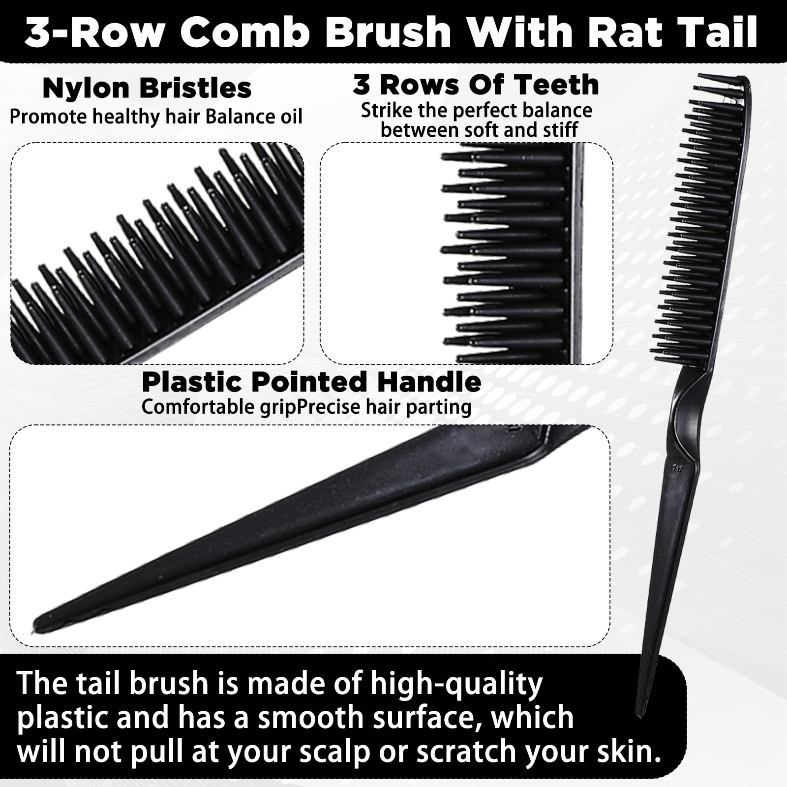 Qulkws detangling comb teeth shown for smooth detangling.