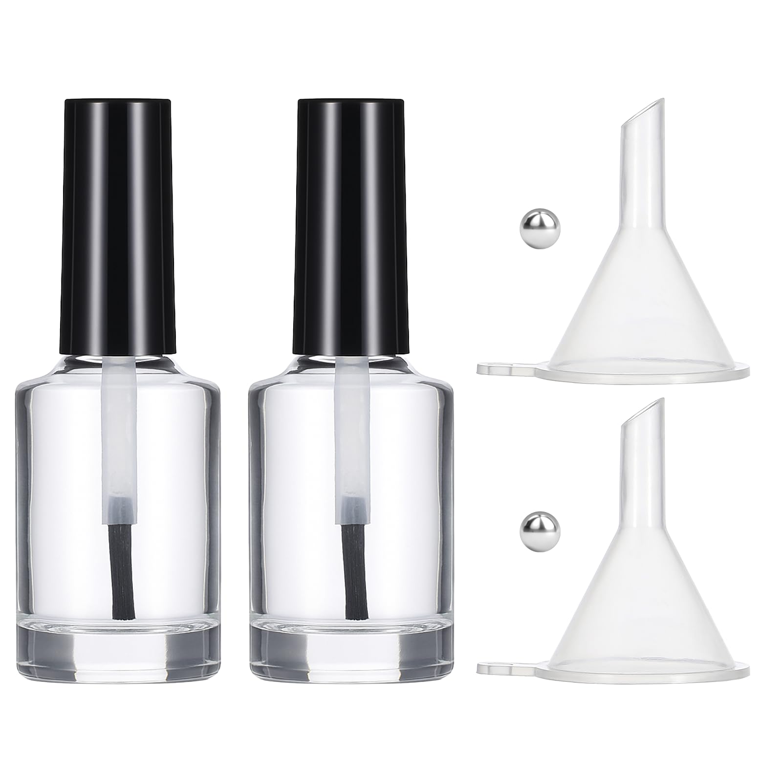 Qulkws empty nail polish bottle with brush enables easy application and quick color checks.