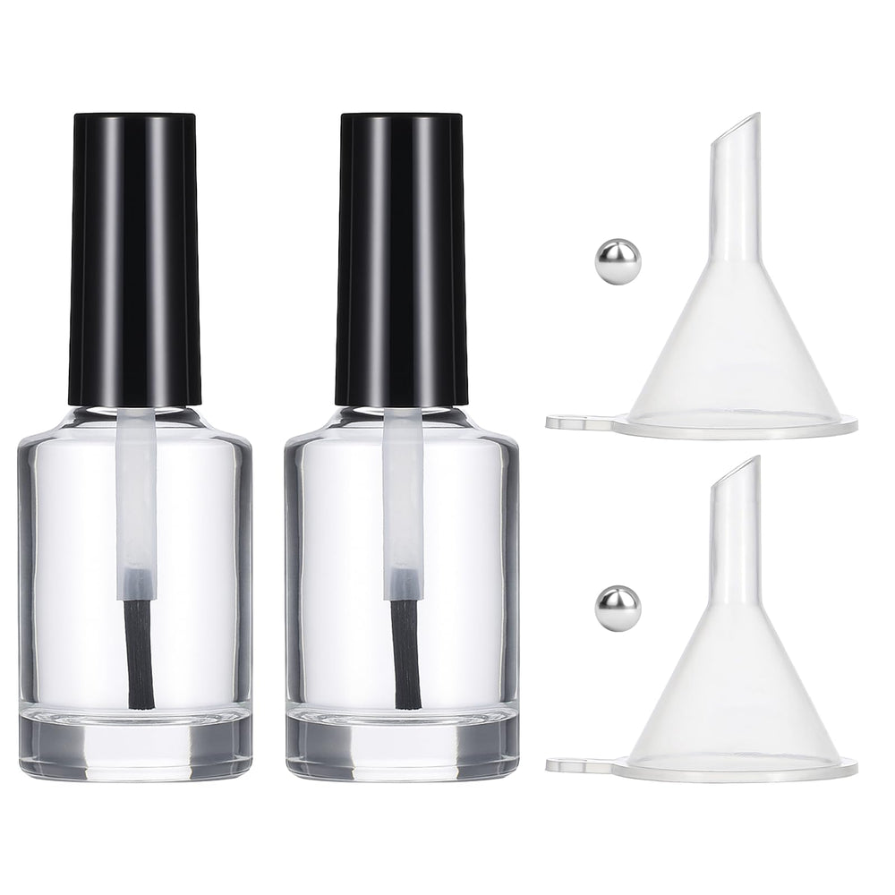 Qulkws empty nail polish bottle with brush enables easy application and quick color checks.