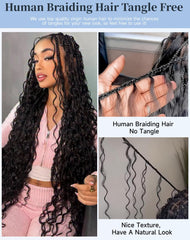 Qulueo boho knotless braids look with natural color and volume.