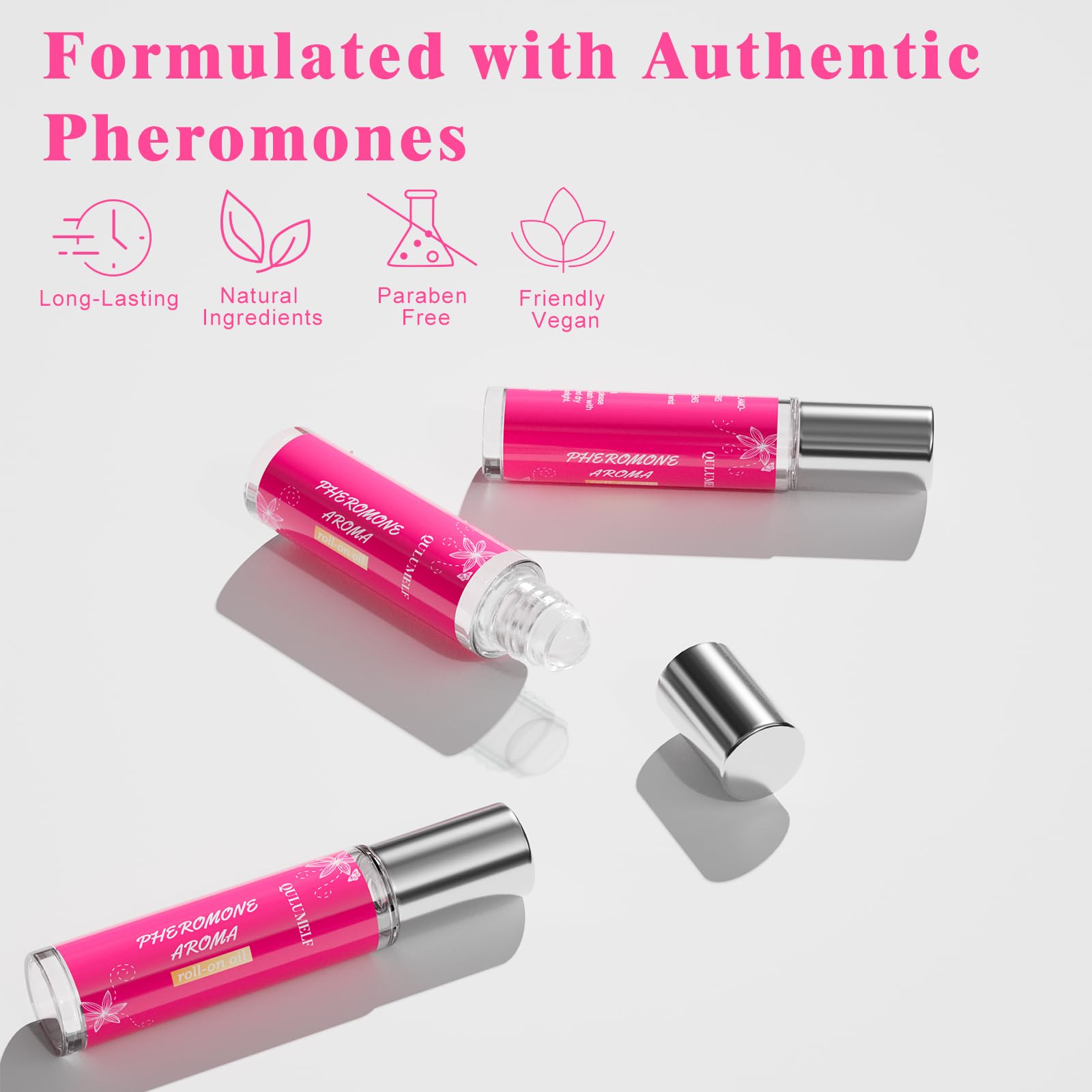 QULUMELF roller-ball perfume application for easy on-the-go touch-ups.