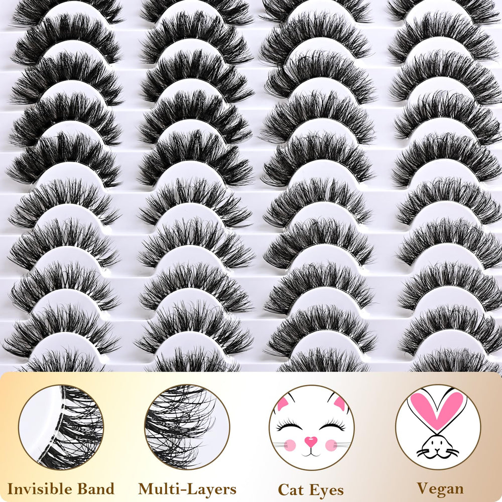 QUNETY Cat Eye Lashes Clear Band ensures seamless lash line blending