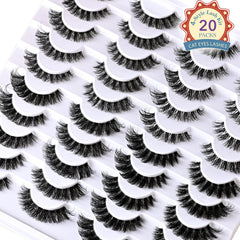 QUNETY Cat Eye Lashes Short Demi Wispies for small or hooded eyes