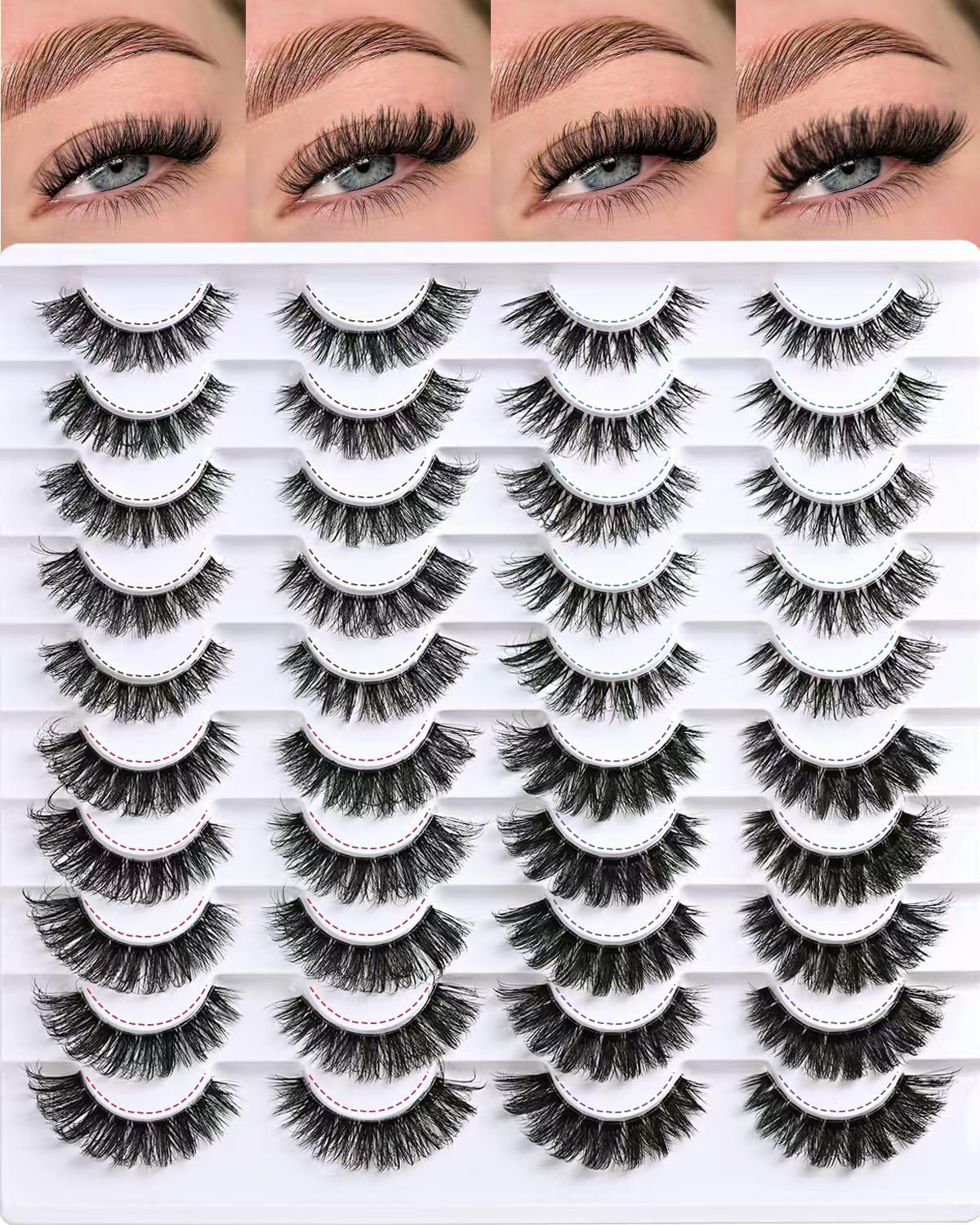 QUNETY Cat Eye Lashes Subtle Daily Glam for natural enhancement