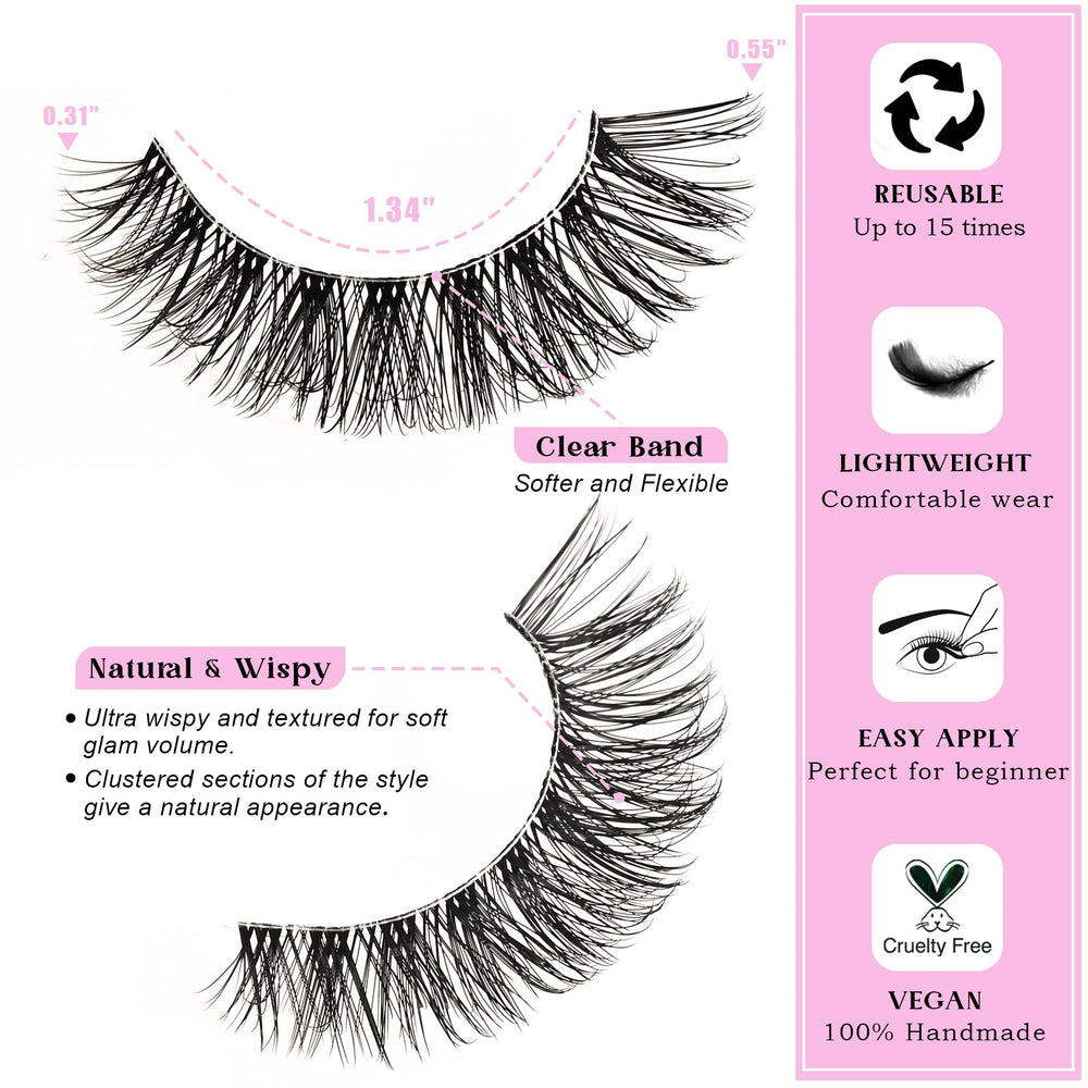 QUNETY Lashes 14-pair pack display with variety for the week