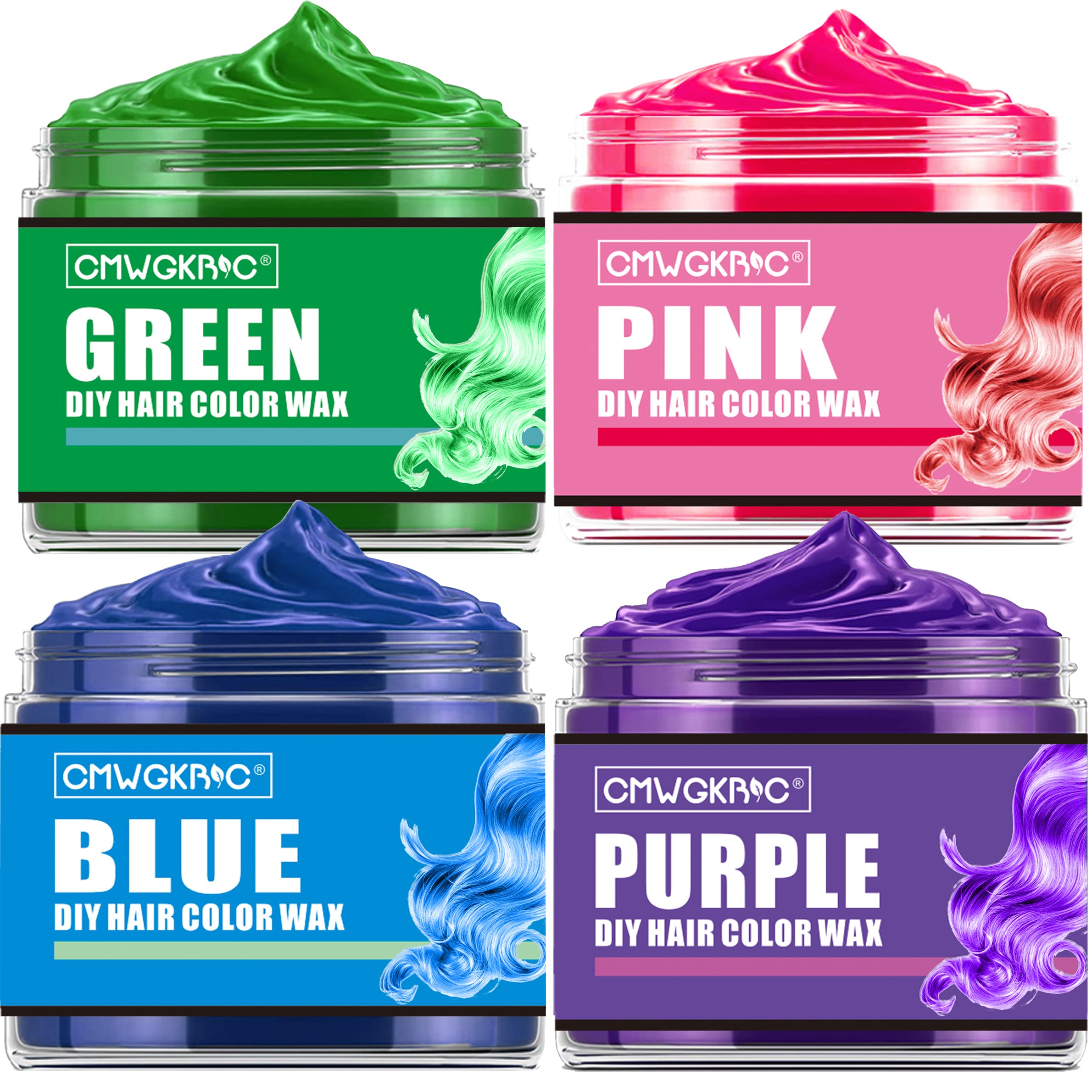 QUNGCO four colors temporary hair color wax display showing all shades for easy customization