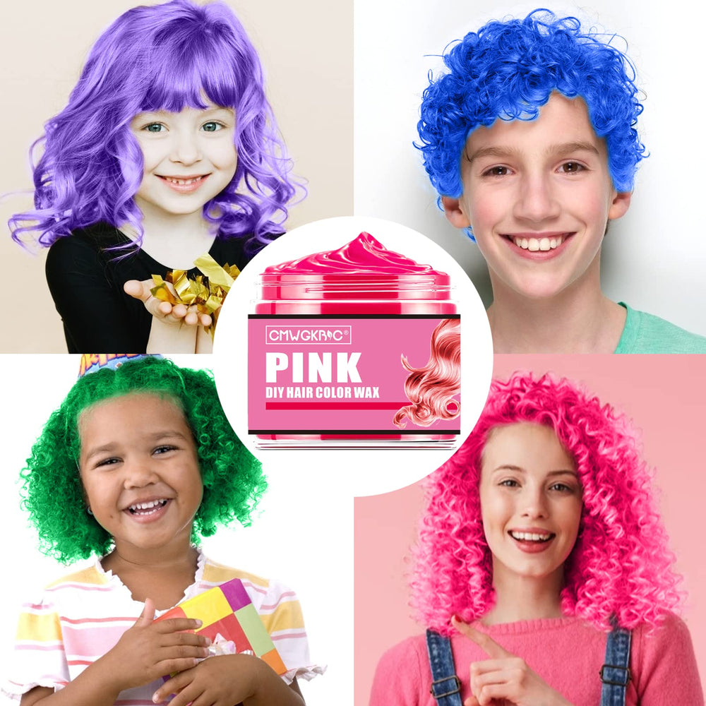 QUNGCO pink temporary hair color wax application for playful festive styles