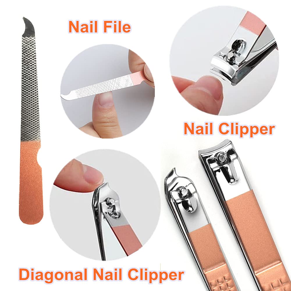 QURIPE rose gold nail clippers showcase durable stainless steel precision