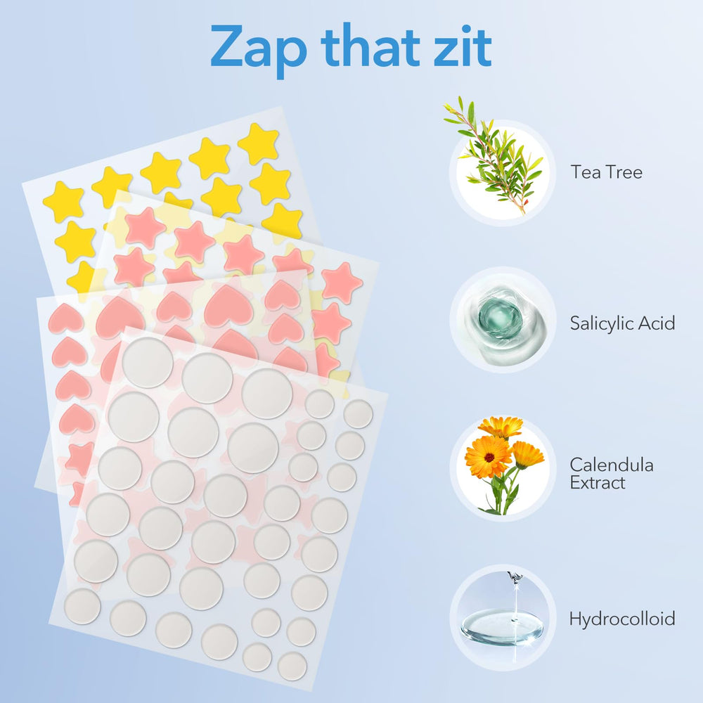 QUSTERE pimple patches round shape on skin demonstrating adhesion and protection