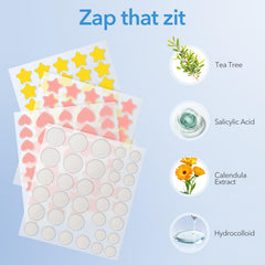 QUSTERE pimple patches round shape on skin demonstrating adhesion and protection