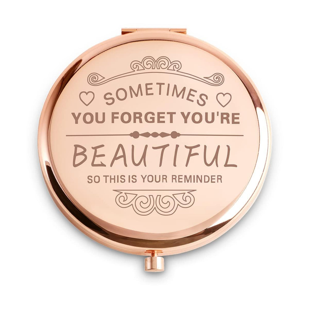 QUSTGO custom compact mirror for her, ideal for quick touch-ups on the go.