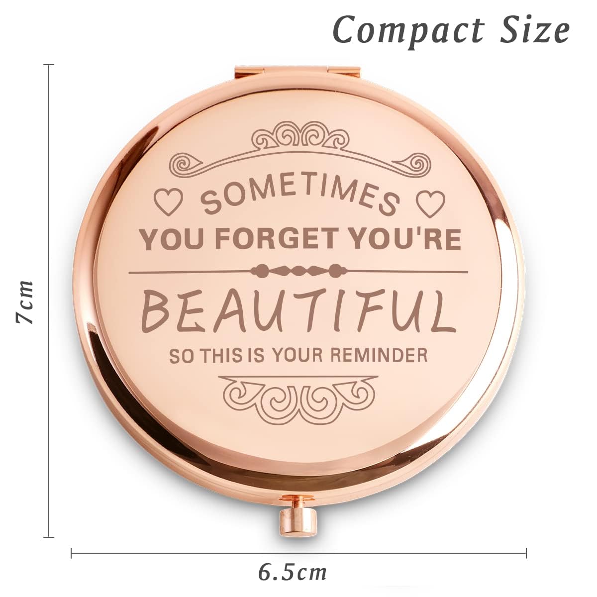 QUSTGO engraved compact mirror gift with a personal touch for celebrations.