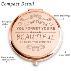 QUSTGO gift-ready compact mirror in a stylish box, perfect for Galentine's Day.