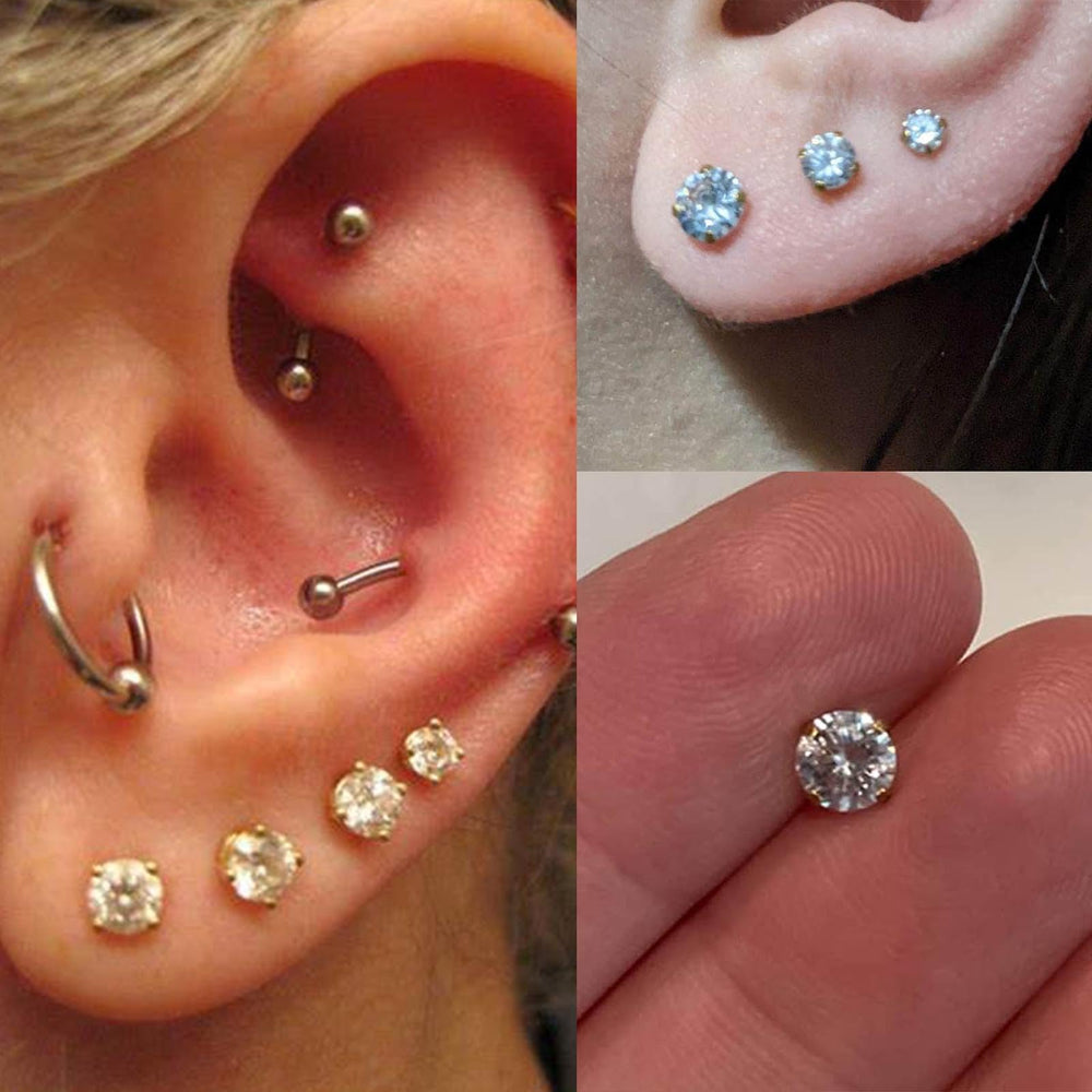 QWALIT aro dorado de 8 mm para pendientes de lóbulo o cartílago.