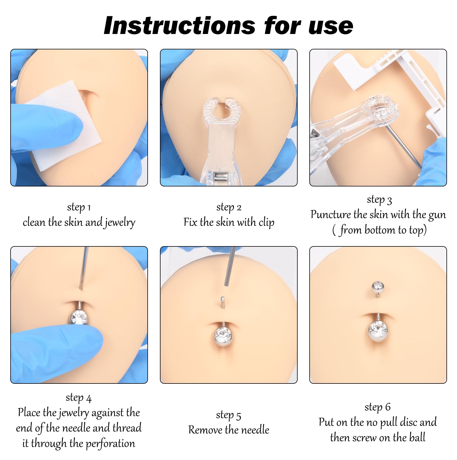QWALIT 13g needle with polished stainless steel for safe piercing