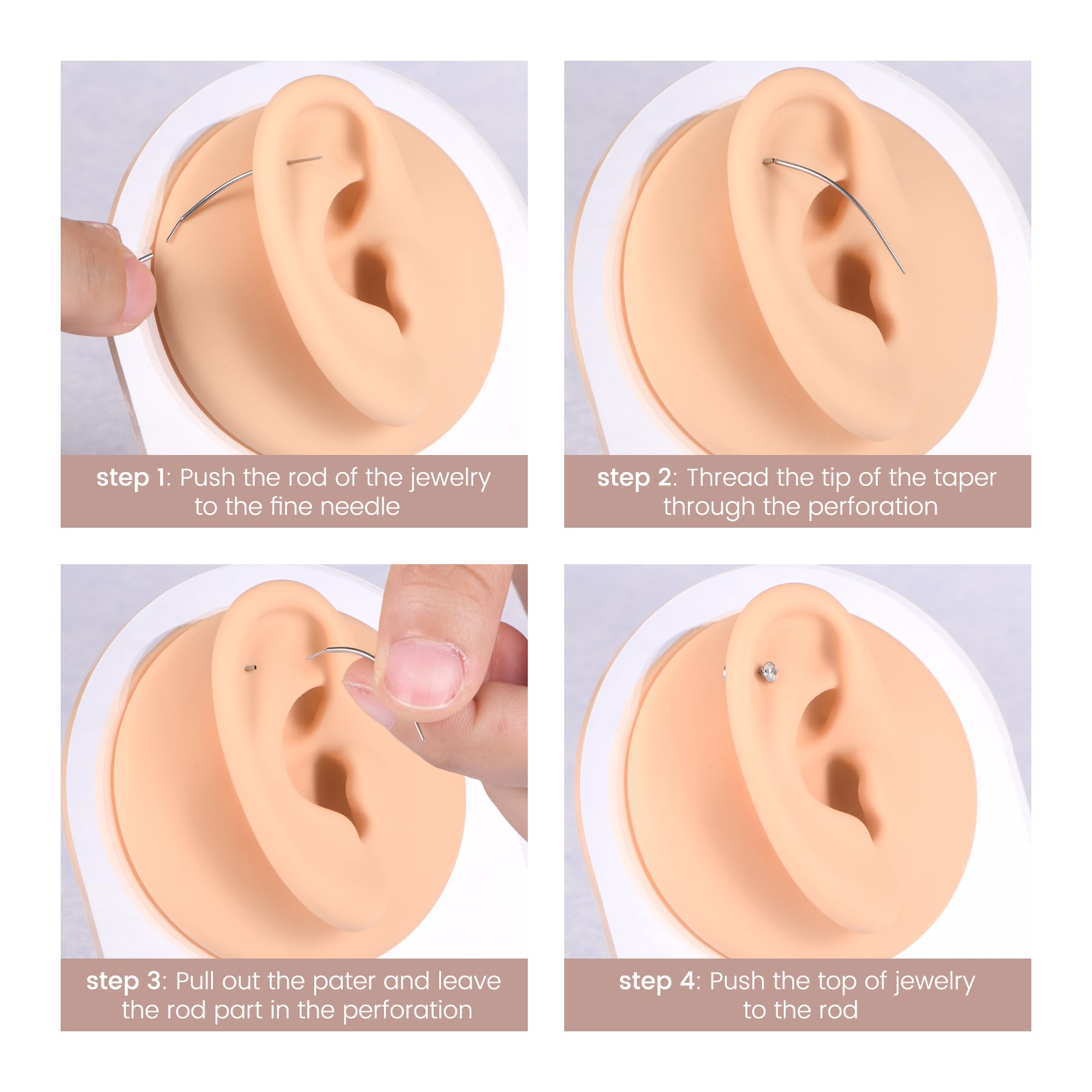 QWALIT piercing taper parts set displays three tapers and changing tool