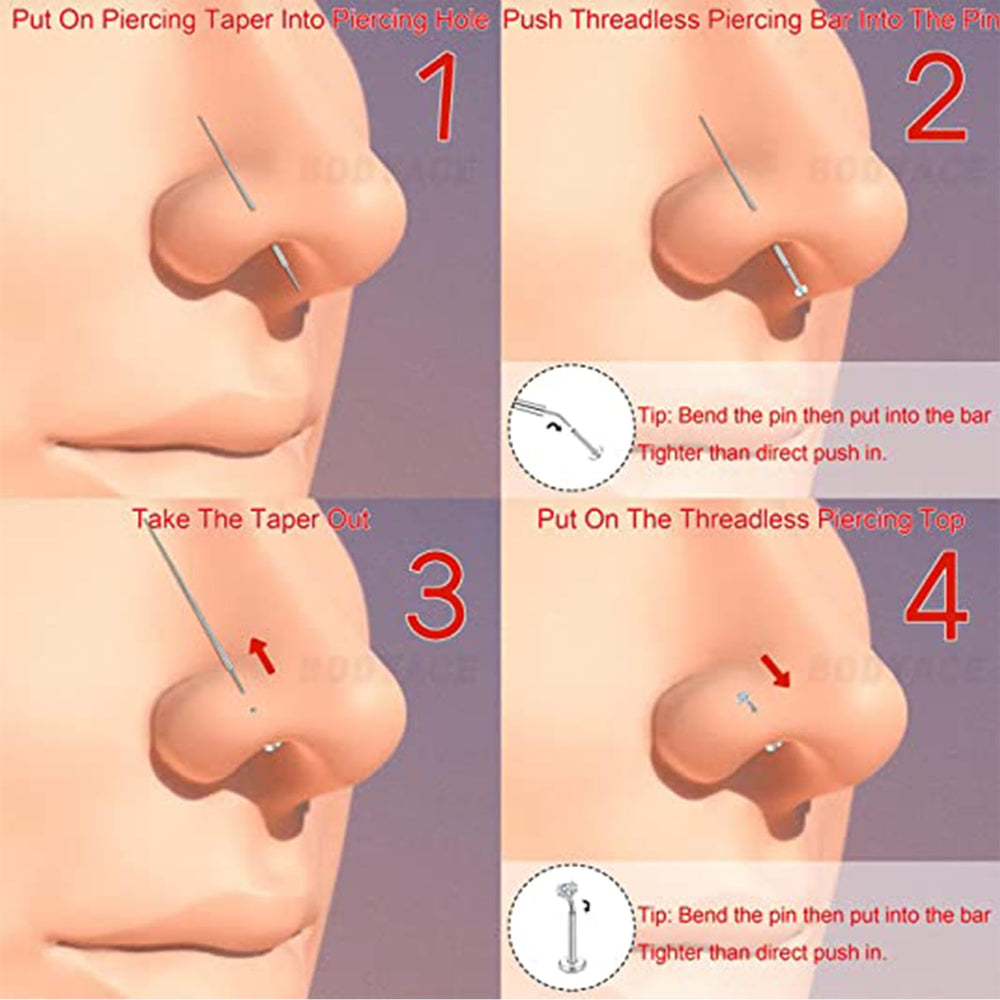 QWALIT piercing taper side view demonstrates comfortable handling for changes