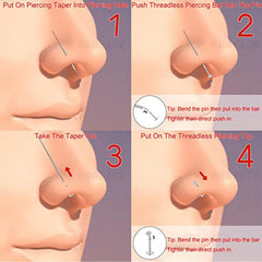 QWALIT piercing taper side view demonstrates comfortable handling for changes
