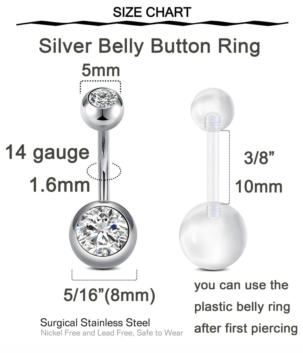 QWALIT plastic belly button ring for gentle early wear