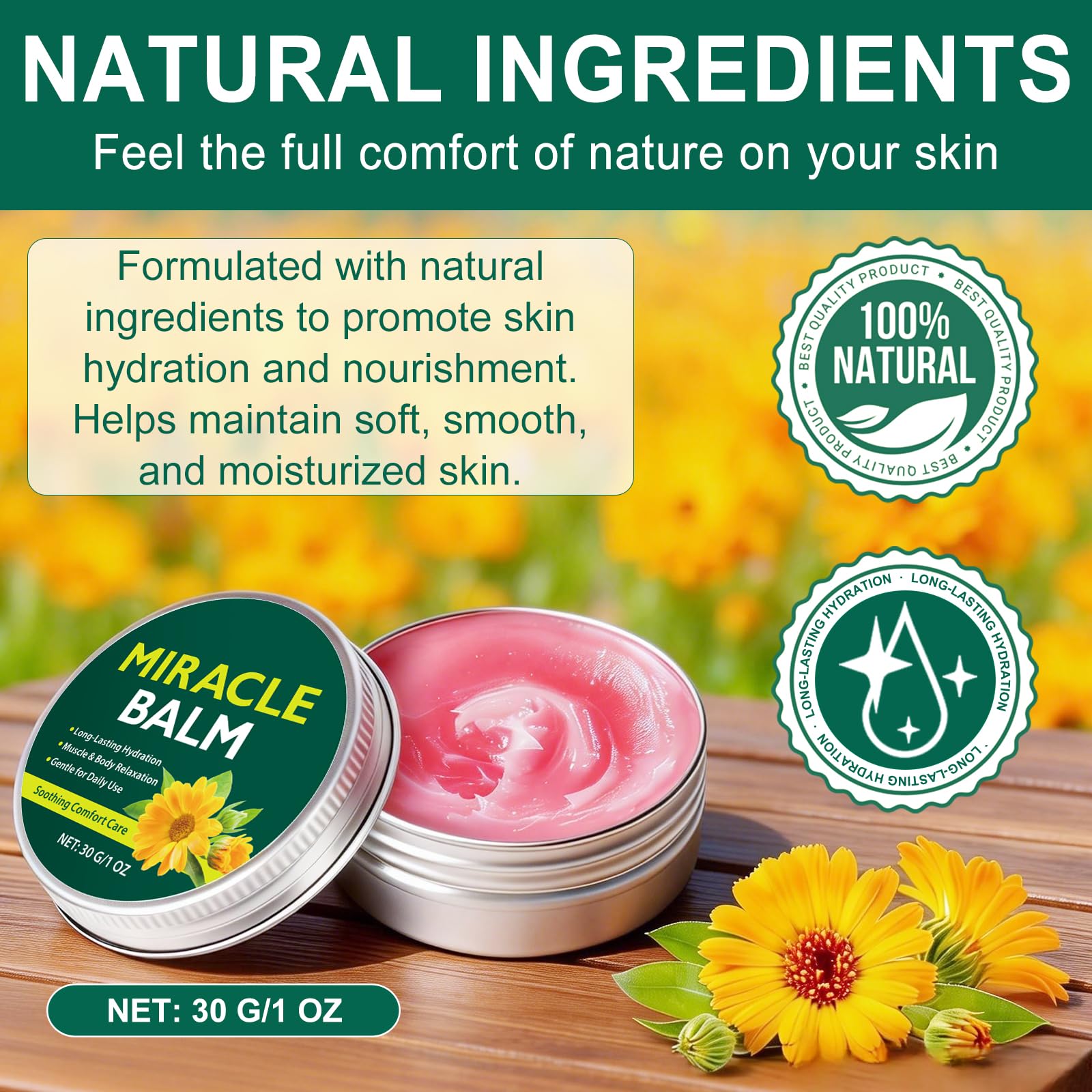 QYQIZWIA Miracle Balm calendula plant formula suitable for sensitive skin