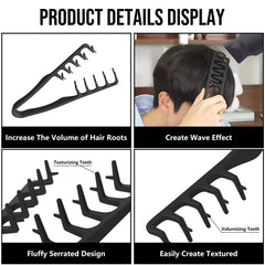Qyubov Texture Comb focuses on bangs and parting for smooth fringe.