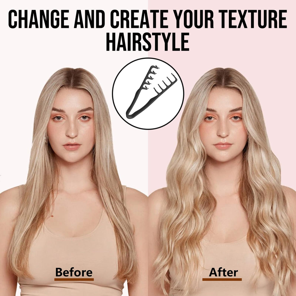 Qyubov Texture Comb provides gentle scalp massage during styling.