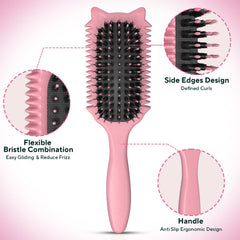 QYuekar curl-defining brush detangles gently while preserving curl pattern.