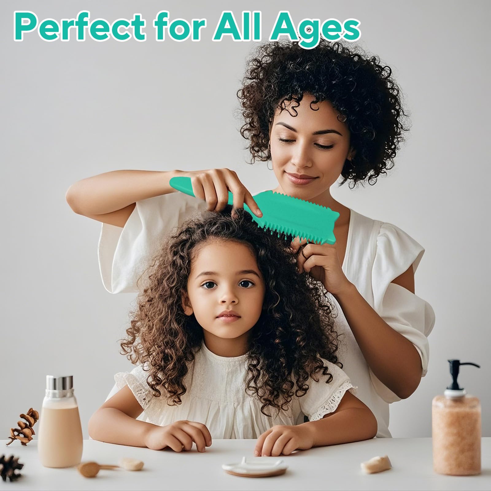 QYuekar frizz-control curling brush in green for smoother curls