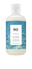 R+Co Atlantis moisturizing shampoo bottle highlights deep conditioning for dry hair