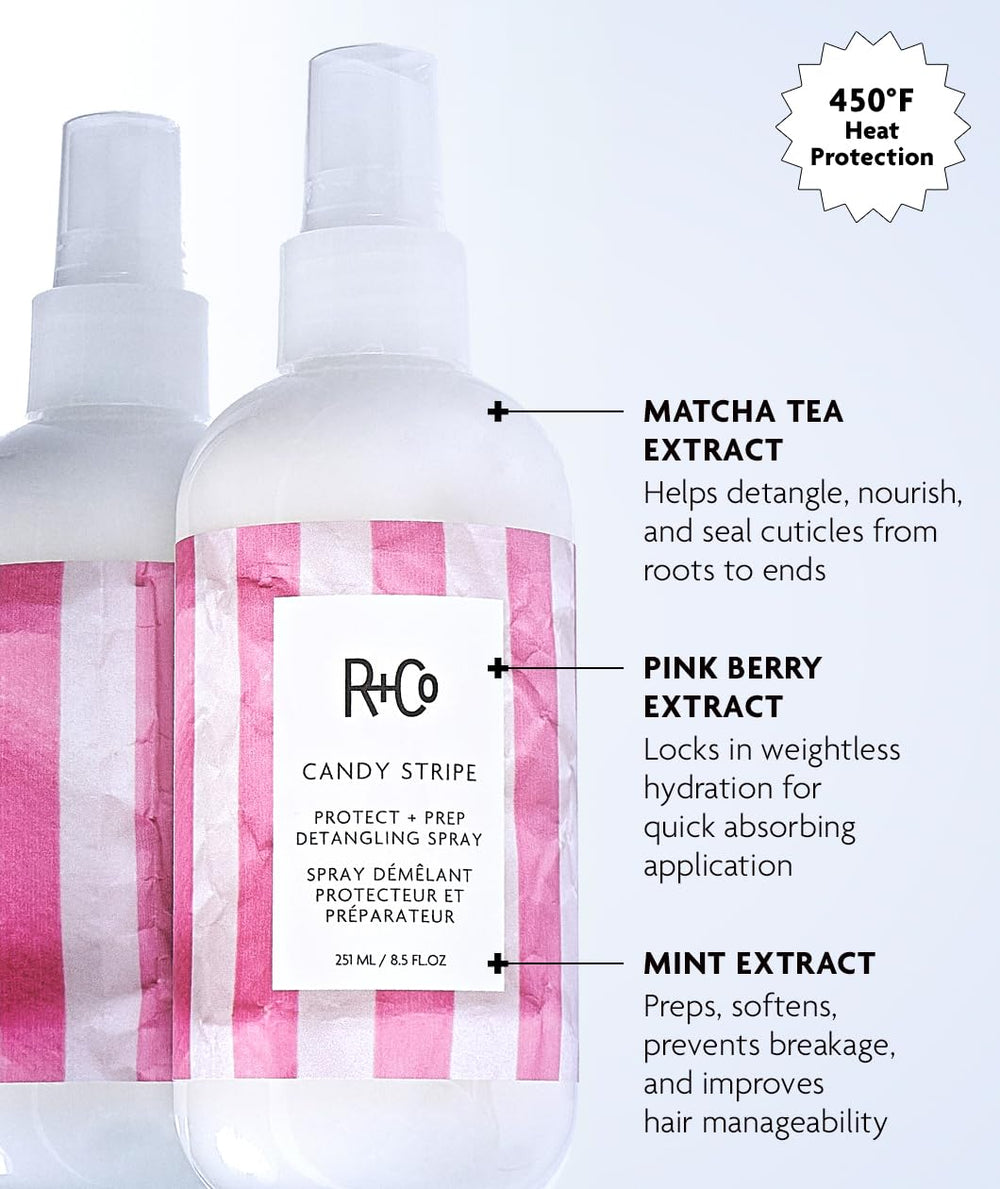 R+Co Candy Stripe, aplicación rápida para un peinado suave y sin encrespamiento.