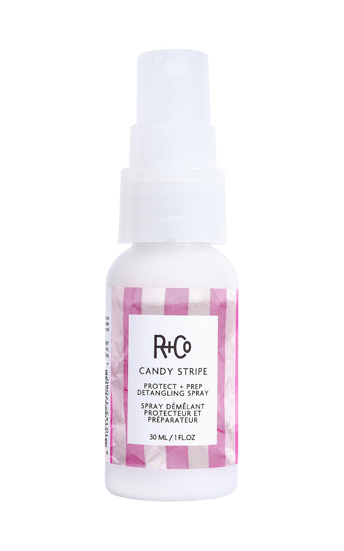 R+Co Candy Stripe, botella desenredante: desenreda con facilidad y protege el cabello.