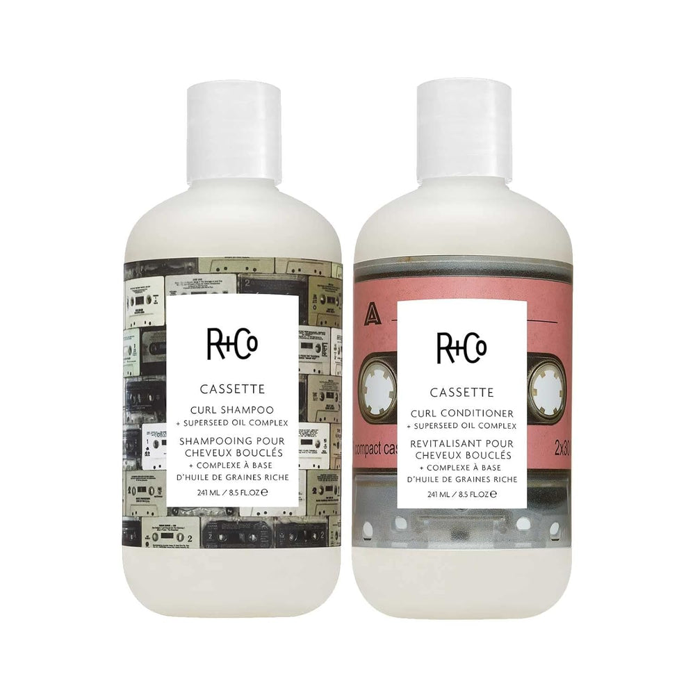 R+Co Cassette Curl Shampoo bottle defining curls with lightweight nourishment.