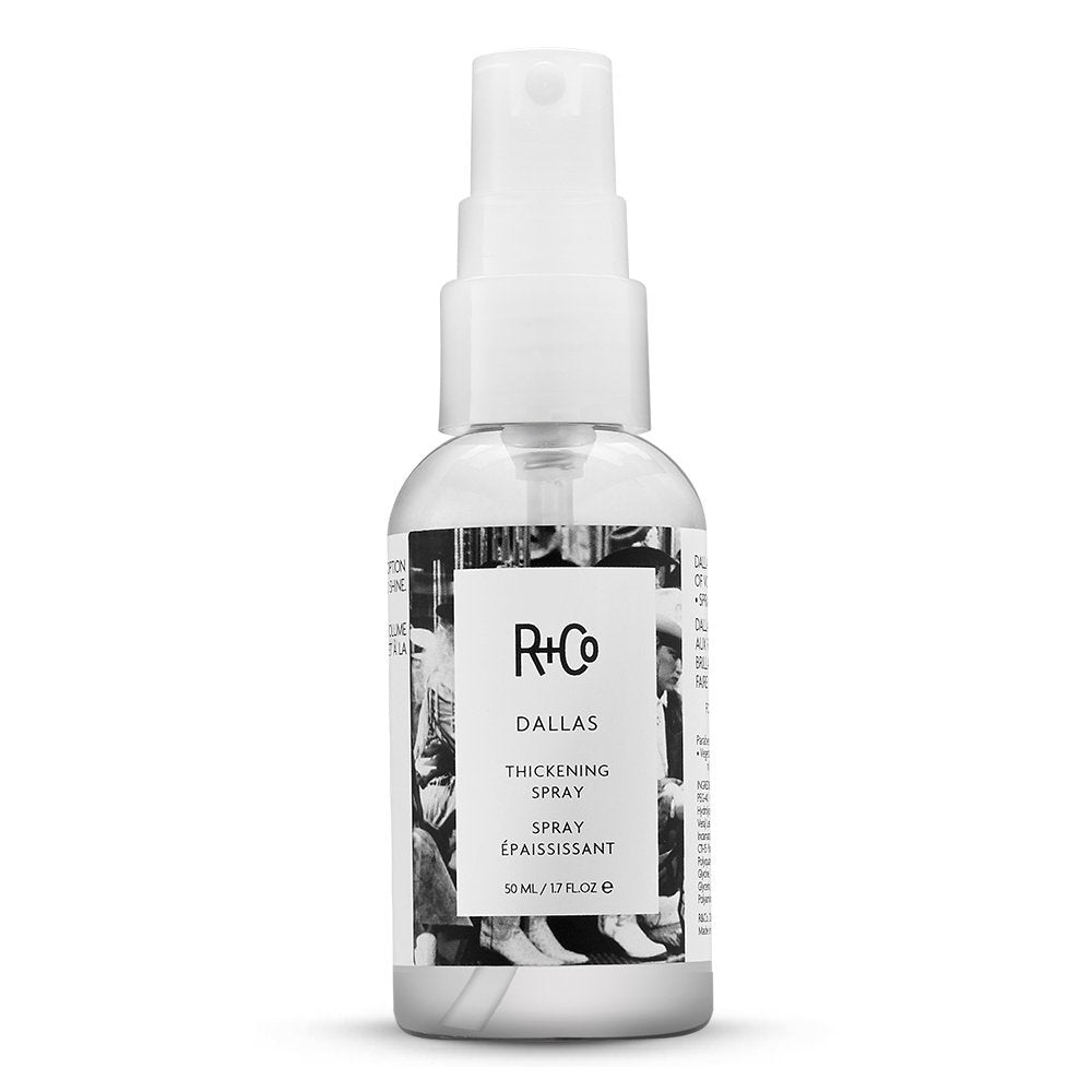 R+Co Dallas, frasco frente, añade cuerpo y brillo para peinados voluminosos