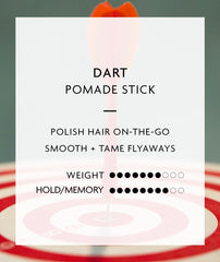 R+Co Dart Hair Wax Stick creating groomed streaks for definition