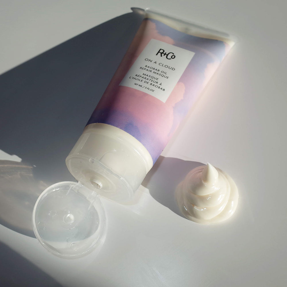 Creamy Baobab Masque formula designed to re-bond inner hair structure