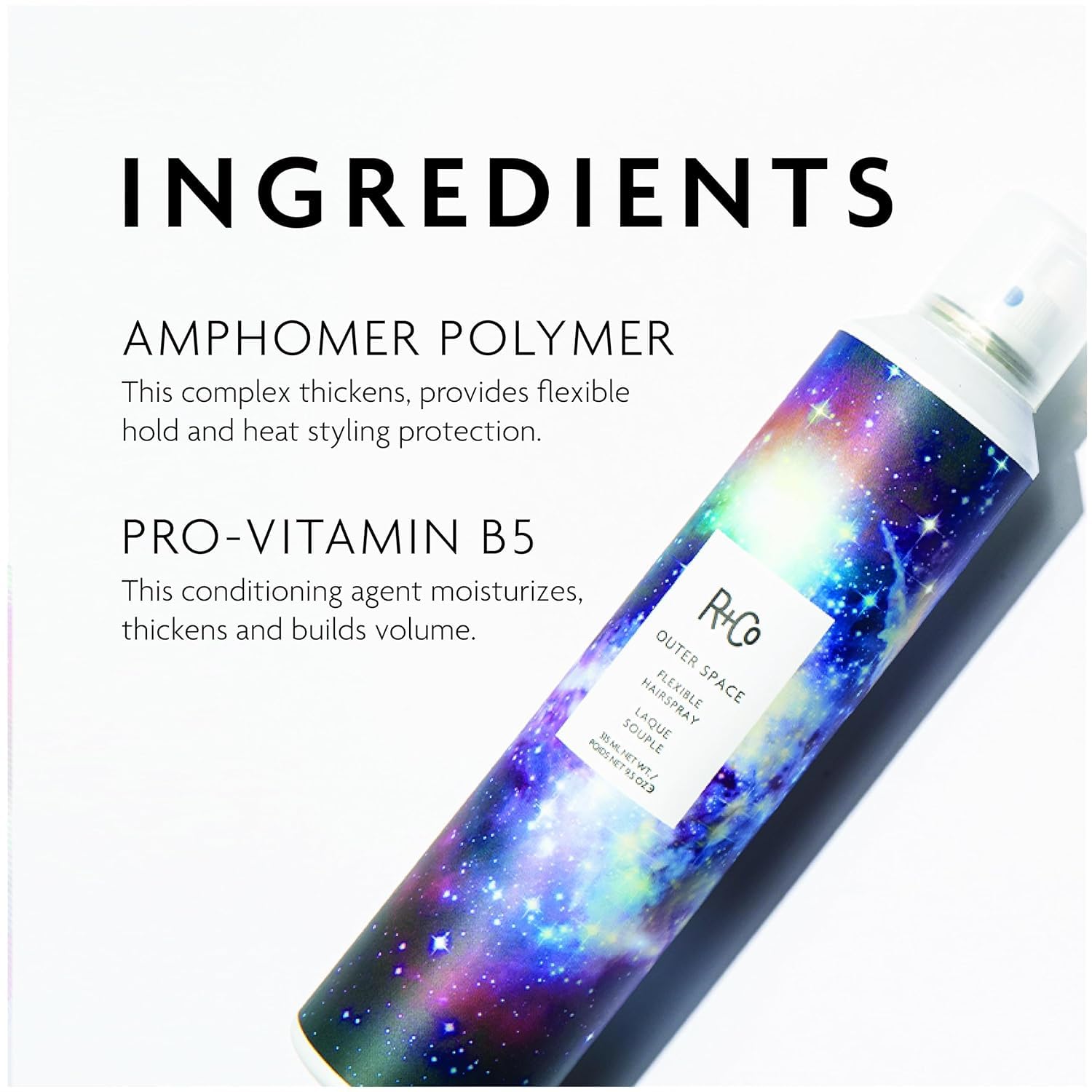 R+Co Outer Space Light Hair Spray used with rollers to set volume