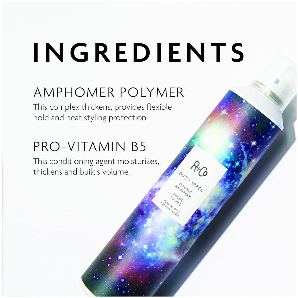 R+Co Outer Space Light Hair Spray used with rollers to set volume