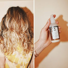 R+Co Sun Catcher Power C Leave-In being applied to hair for detangling