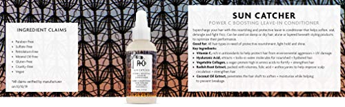 R+Co Sun Catcher Power C Leave-In leaving a healthy shine on hair