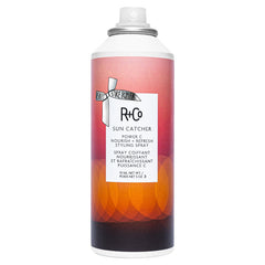 R+Co Sun Catcher bottle highlights protection from UV and heat while hydrating hair.