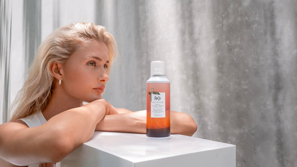 R+Co Sun Catcher packaging emphasizes clean, conscious beauty.