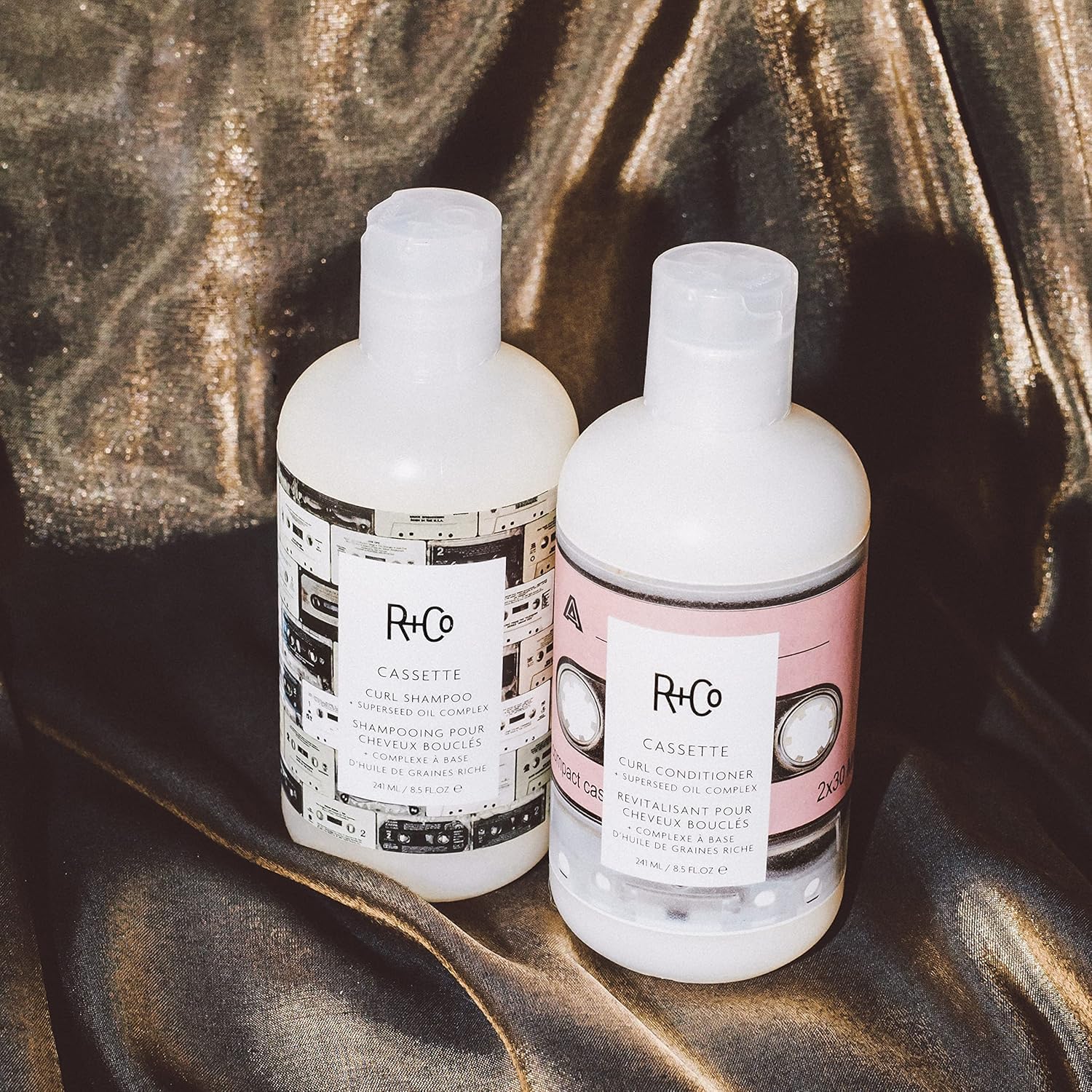 R+Co Superseed Oil Complex bottle adds shine and moisture balance.
