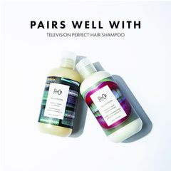 R+Co Television conditioner texture swirls emphasize rich conditioning formula.