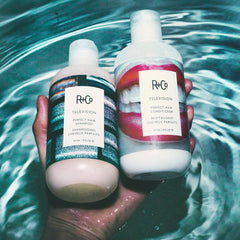 Close-up of rich lather and shine from Television Perfect Hair for a radiant look.